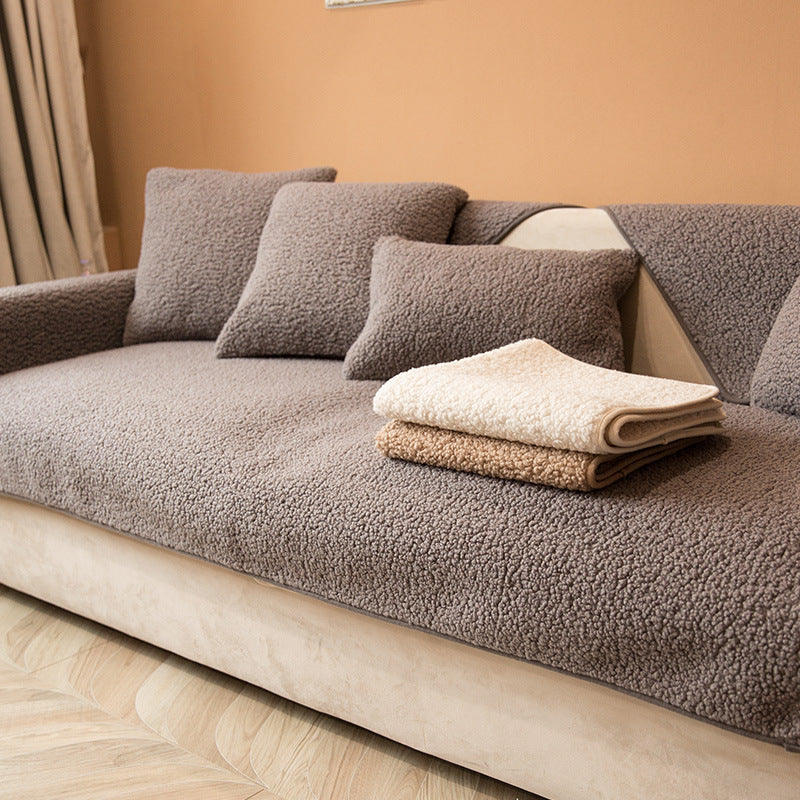 Sherpa Sofa Cover - Soft, Anti-Slip Protection for Couch Comfort 1