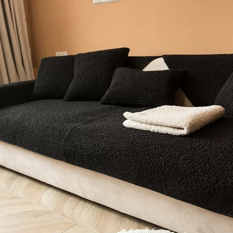 Sherpa Sofa Cover - Soft, Anti-Slip Protection for Couch Comfort 2