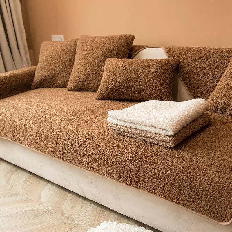Sherpa Sofa Cover - Soft, Anti-Slip Protection for Couch Comfort 8