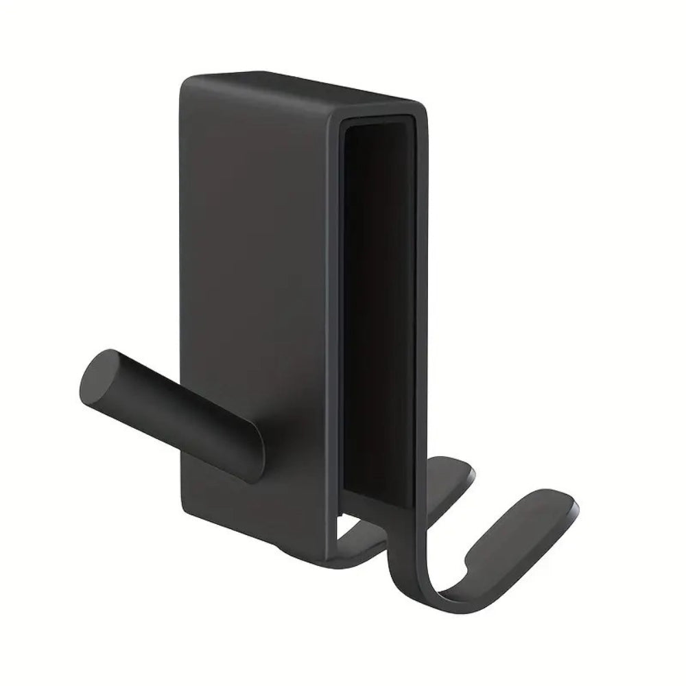 Black wall hook on a white background