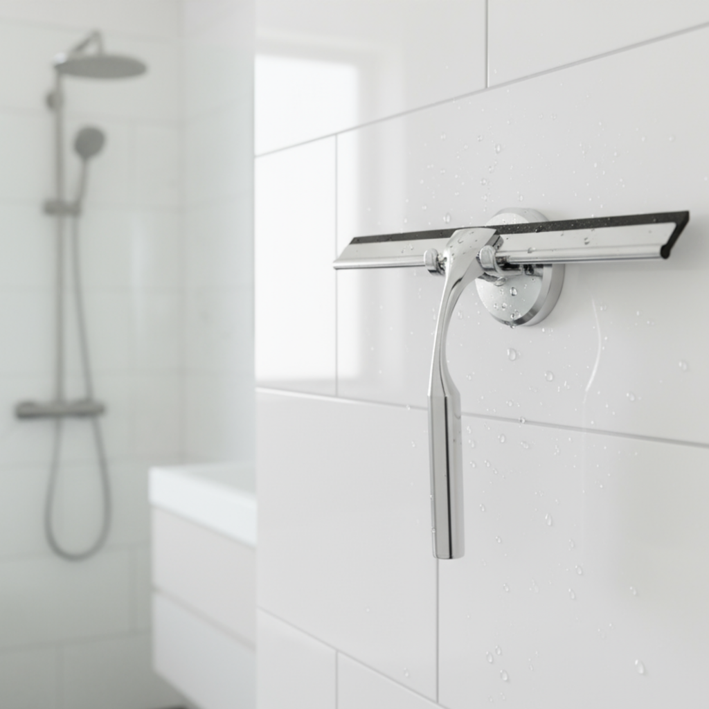 Shower Wiper with Strong Suction Cup – Streak-Free Cleaning Tool for Glass, Tiles, and Mirrors 1