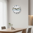 Silent Blue Modern Wall Clock - Silent Operation & Nautical Decor 0