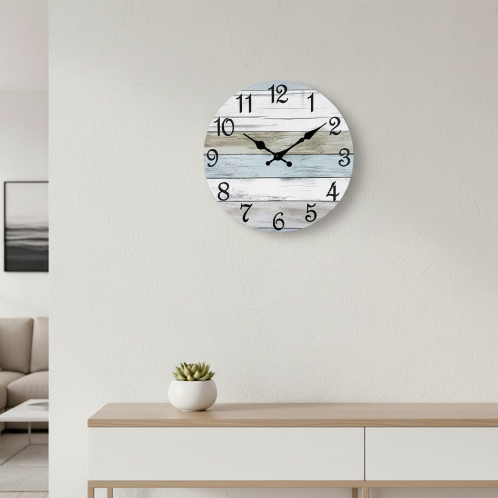 Silent Blue Modern Wall Clock - Silent Operation & Nautical Decor 3