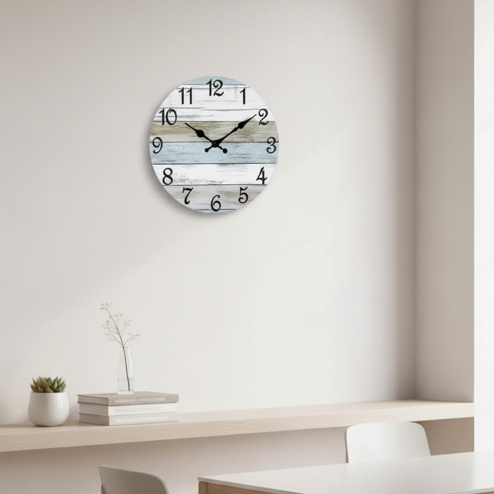 Silent Blue Modern Wall Clock - Silent Operation & Nautical Decor 4