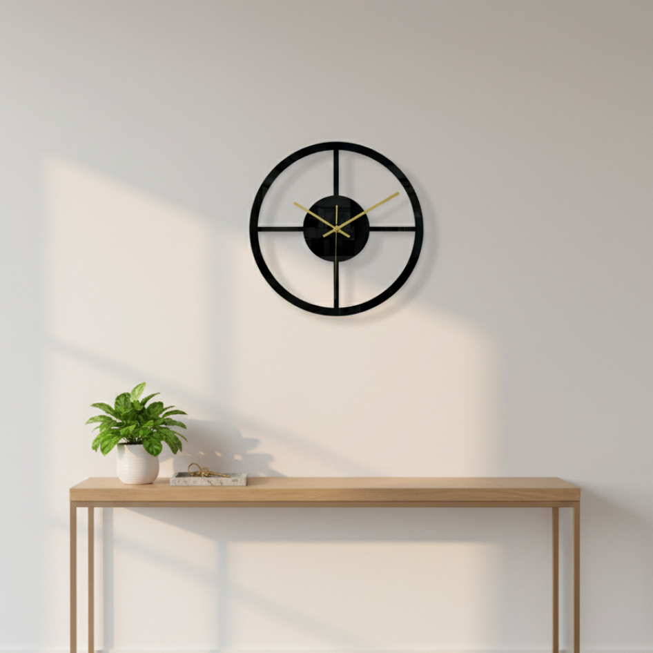 Silent Wall Clock - Modern Geometric Design for Elegant Spaces 0