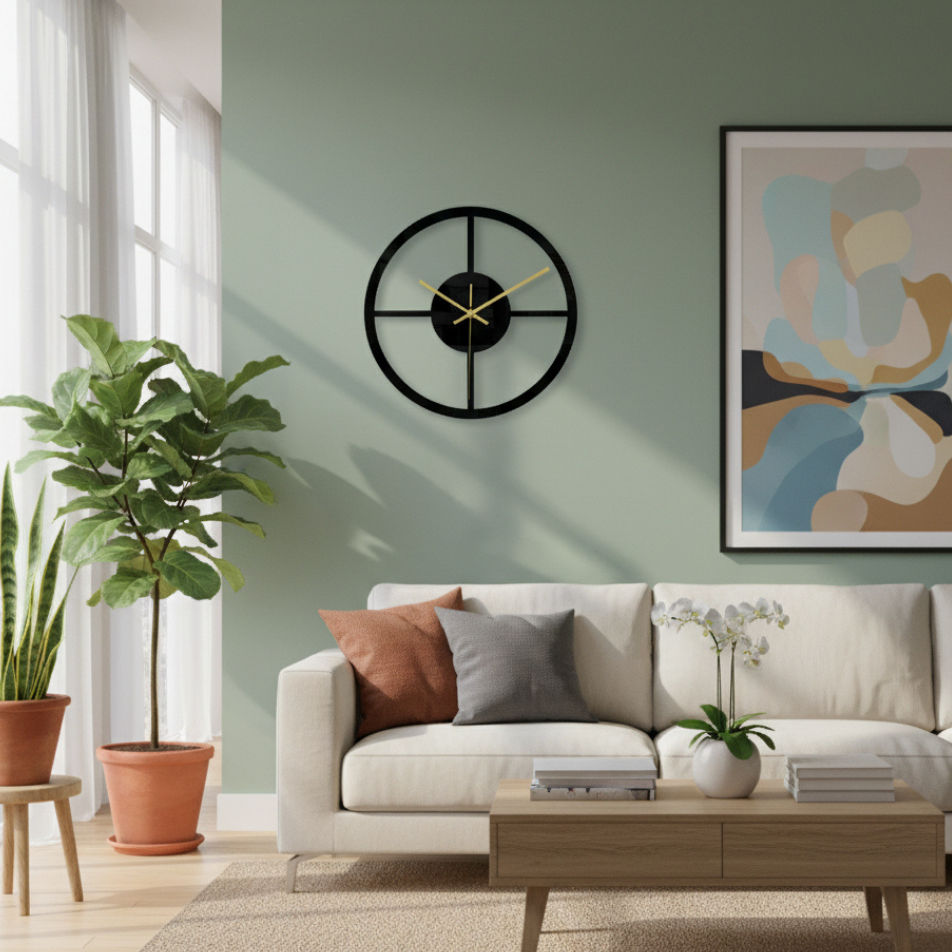 Silent Wall Clock - Modern Geometric Design for Elegant Spaces 2