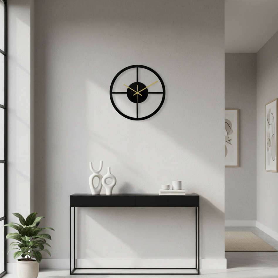 Silent Wall Clock - Modern Geometric Design for Elegant Spaces 3