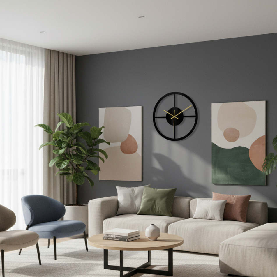 Silent Wall Clock - Modern Geometric Design for Elegant Spaces 4