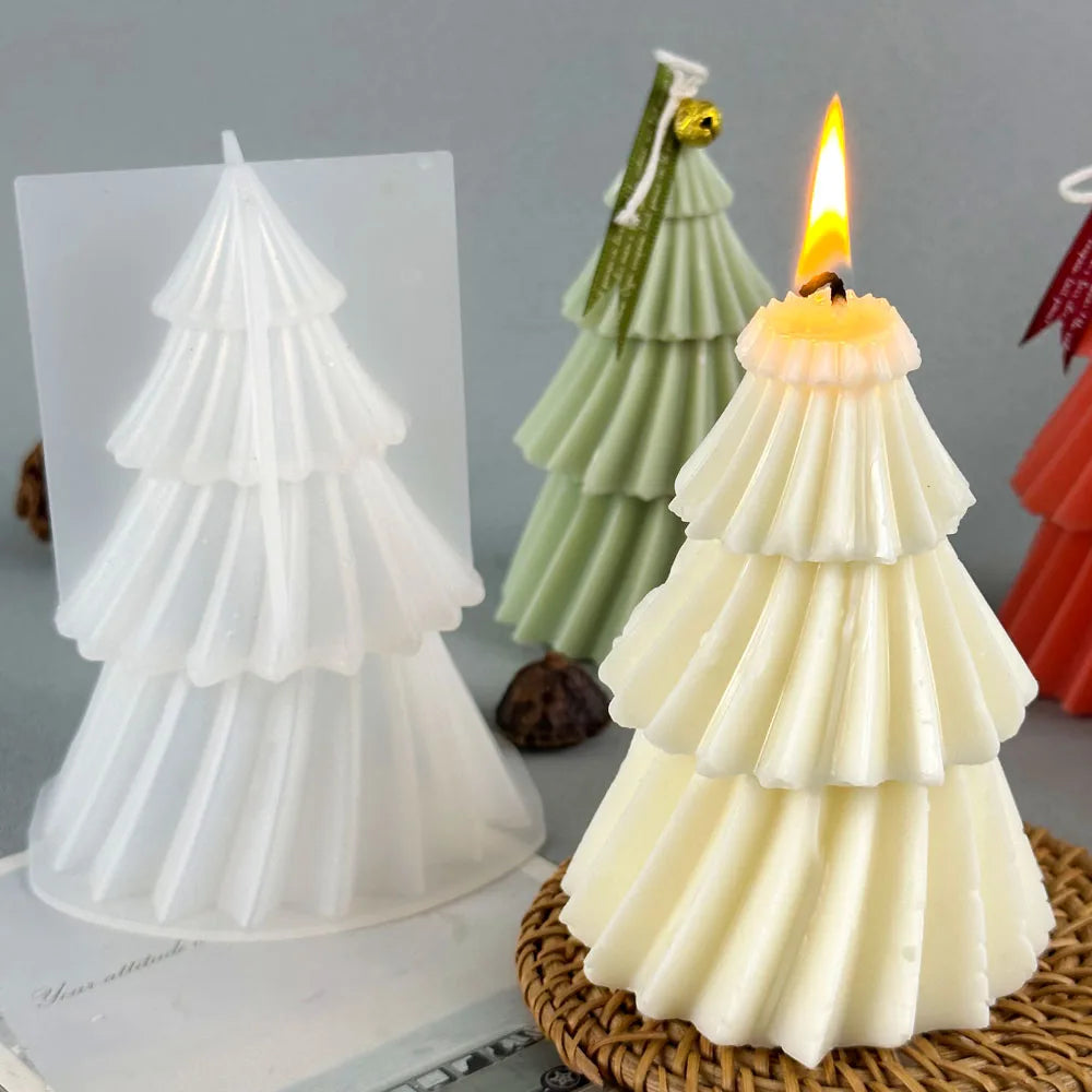 Silicone Mold – 3D Geometric Pine Shape for Candles & Soap 5