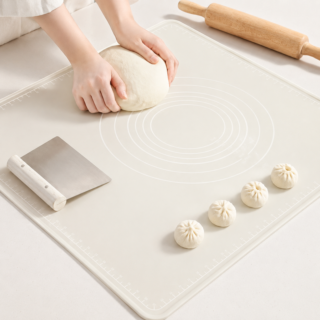 Silicone Pastry Mat - Nonstick Surface with Measurement Grid for Baking 0