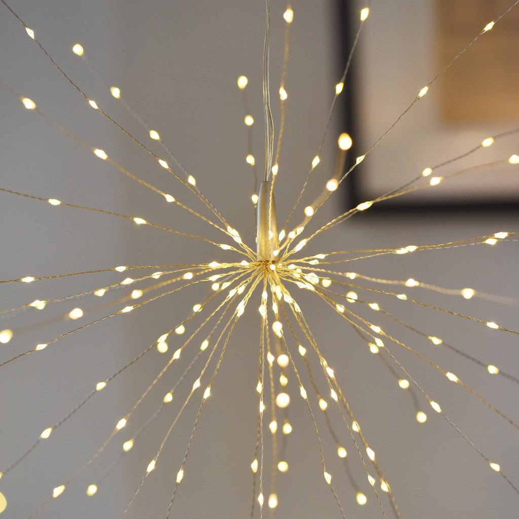 Silver Starburst Hanging Light - 200 Warm LED Lights for Indoor & Outdoor 0
