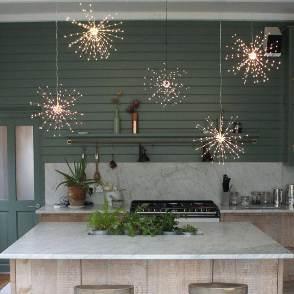 Silver Starburst Hanging Light - 200 Warm LED Lights for Indoor & Outdoor 1