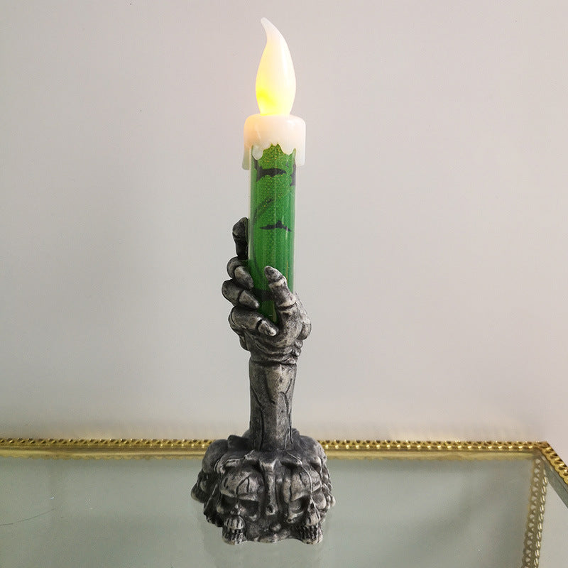 Skeleton Hand Halloween Candles - Eerie LED Flickering Flame Decor 8