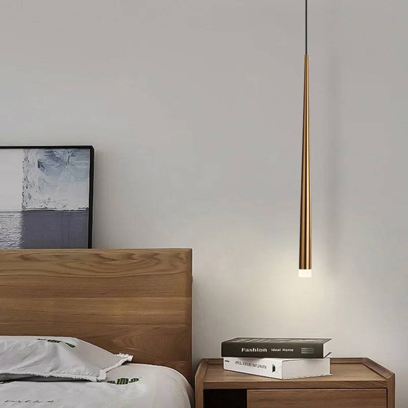 Sleek Adjustable Glass Pendant Light with Integrated LED – Modern Kitchen Pendant Lighting in Warm Light 0