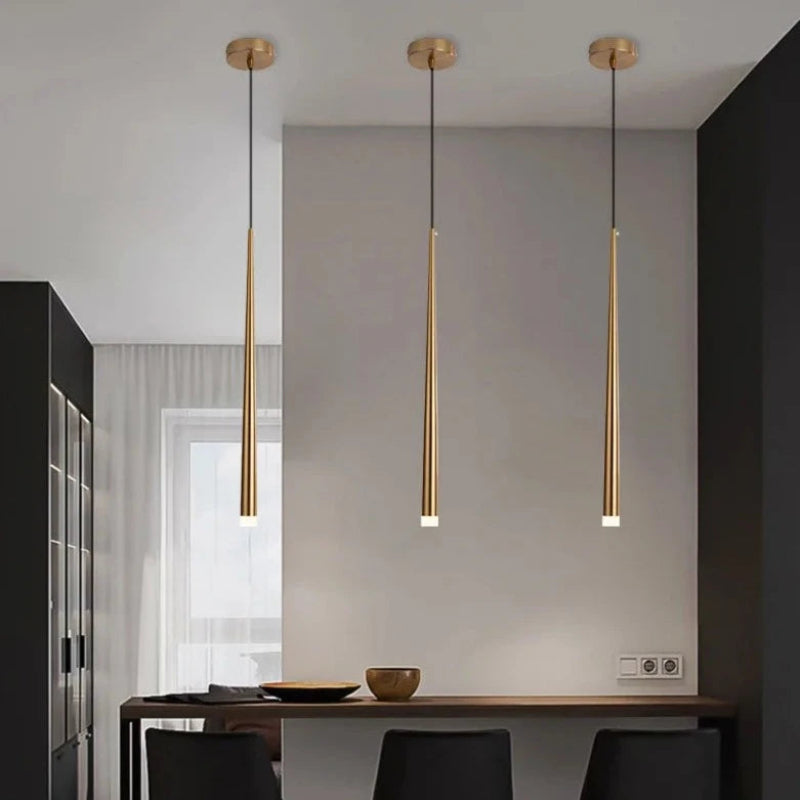 Sleek Adjustable Glass Pendant Light with Integrated LED – Modern Kitchen Pendant Lighting in Warm Light 4