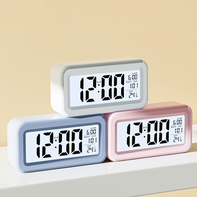 Slim Digital Alarm Clock - Clear LCD Display with Snooze Function 2