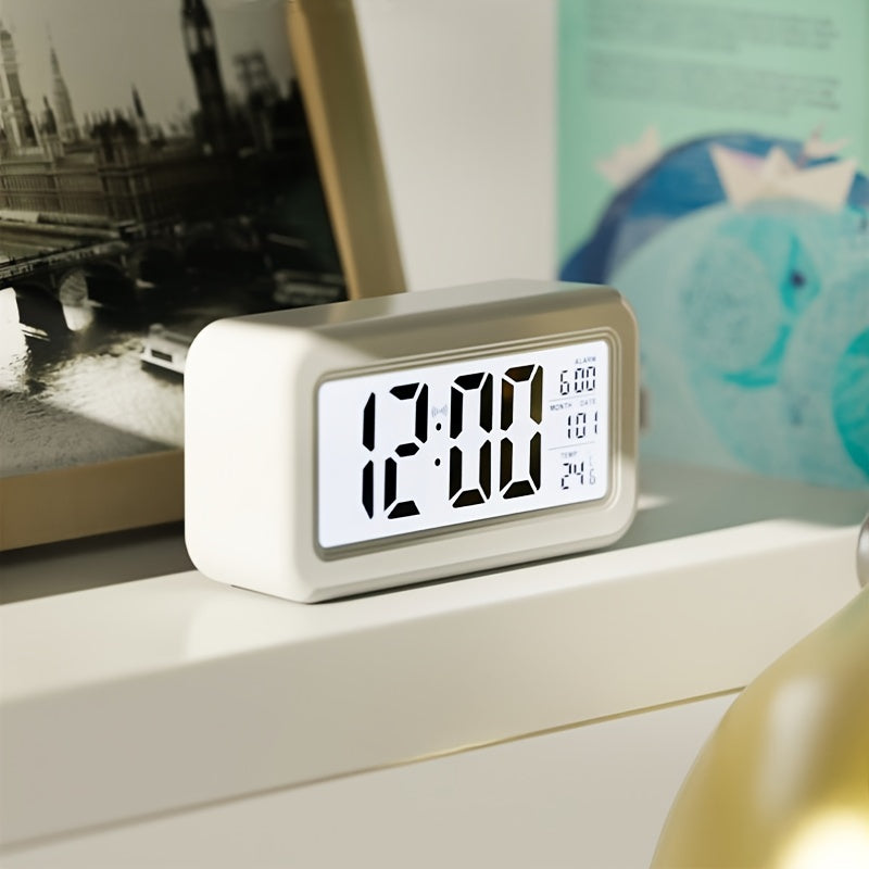 Slim Digital Alarm Clock - Clear LCD Display with Snooze Function 7