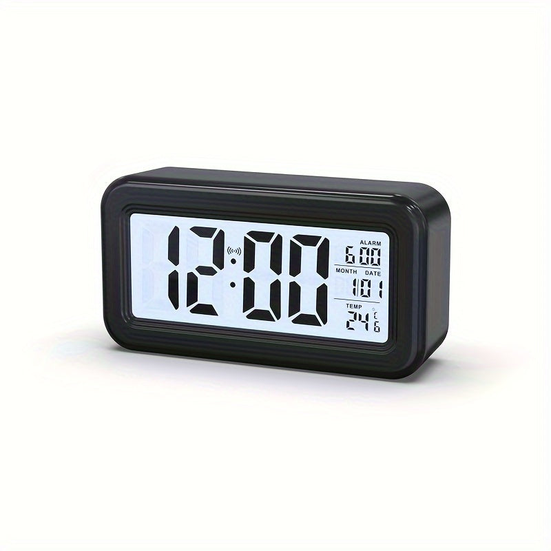 Slim Digital Alarm Clock - Clear LCD Display with Snooze Function 9
