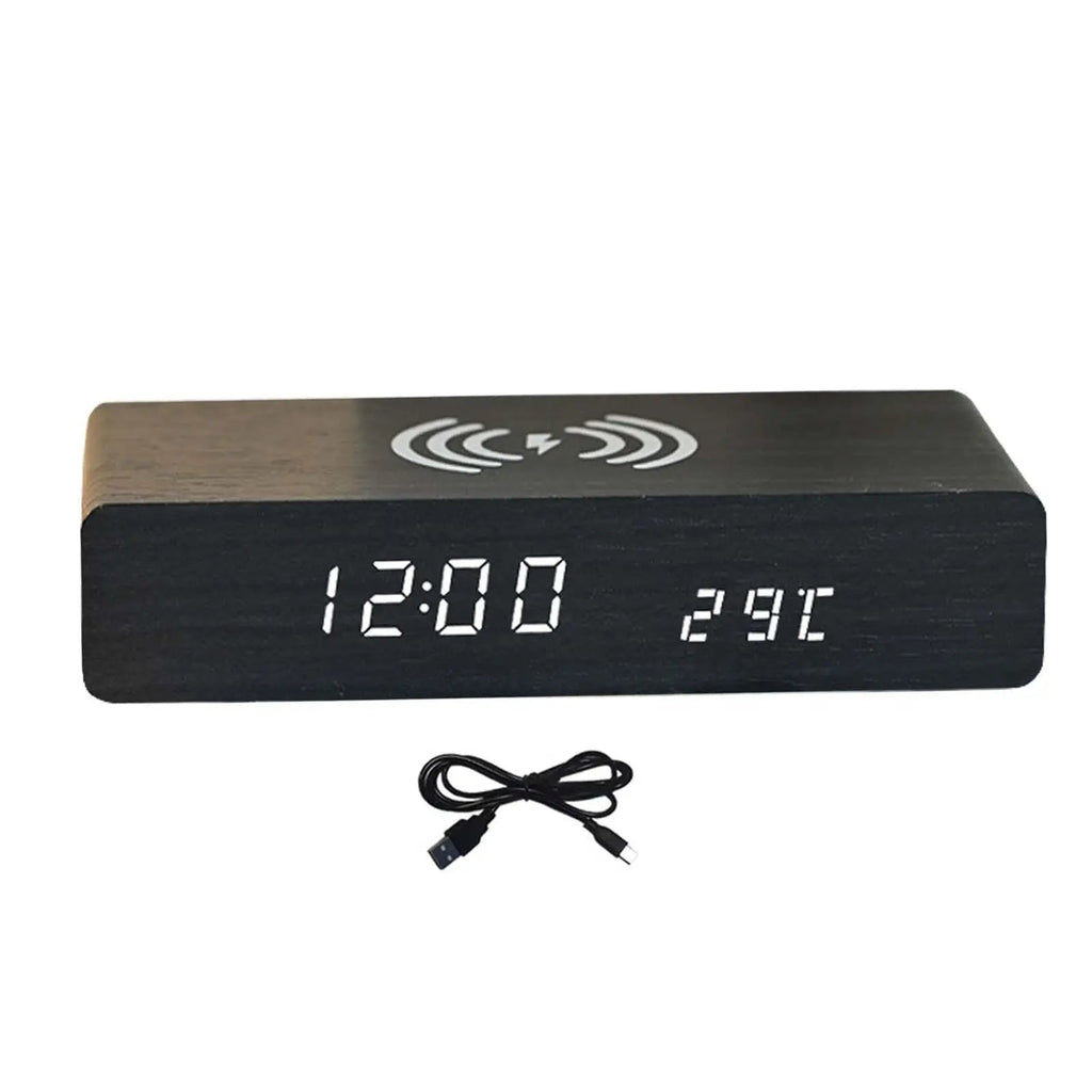 Smart Alarm Clock - Wireless Charging & Adjustable Brightness Features 0