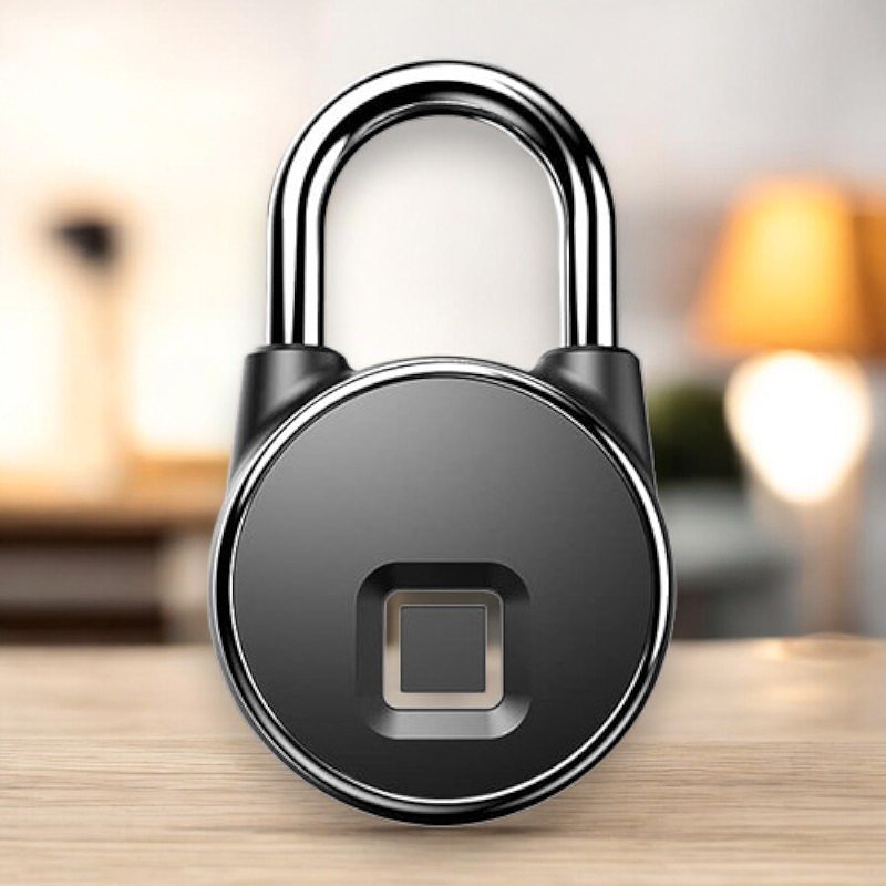 Smart Fingerprint Padlock with Bluetooth Access – Portable Weather-Resistant Lock for Gym Lockers and Gates 0