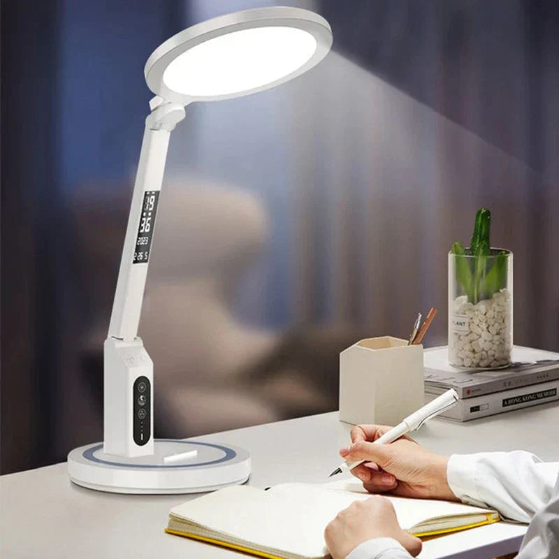 Smart LED Desk Lamp - Adjustable Brightness & Integrated Digital Clock 1