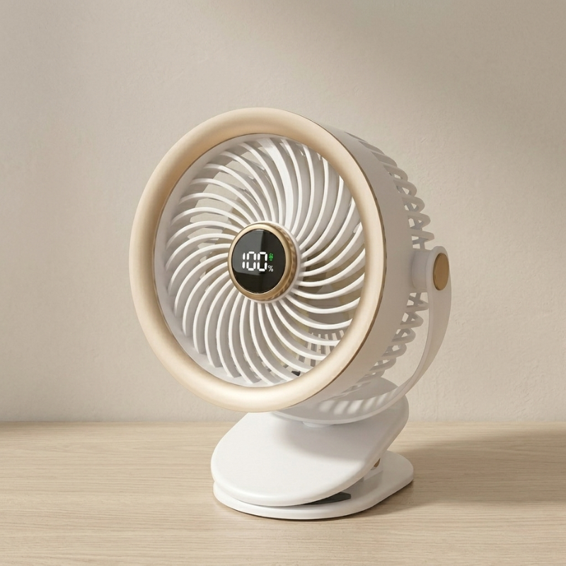 Portable Fan Rechargeable 4000mAh USB Type C Adjustable Speed LED Display