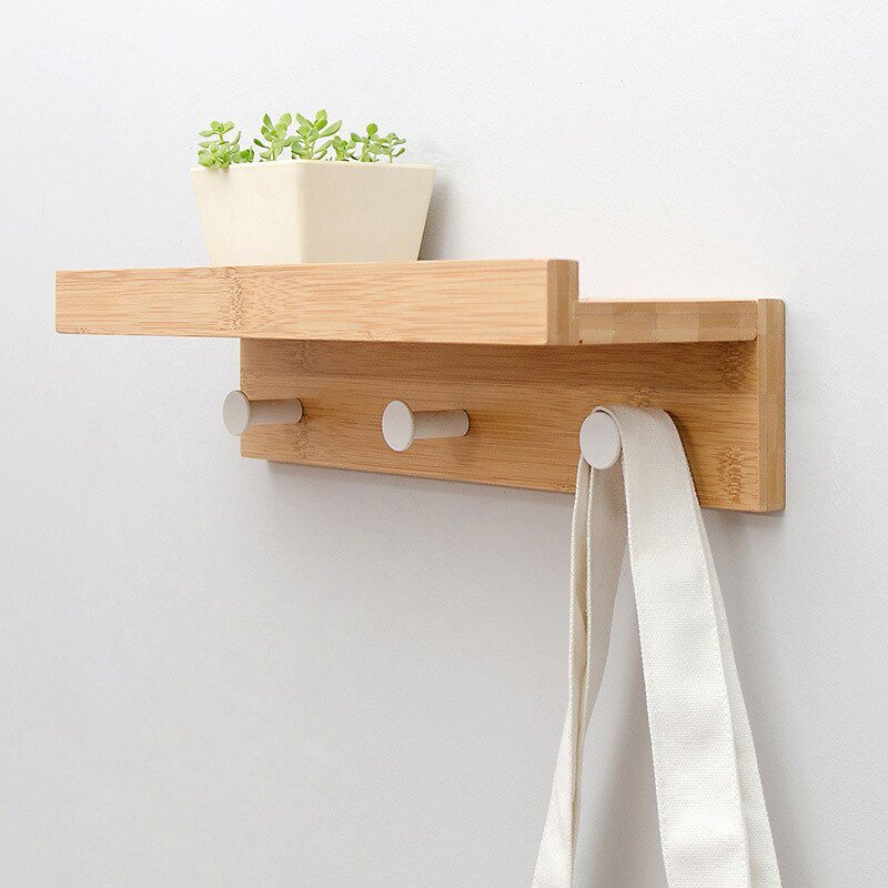 Smash Wall Shelf - Durable Wooden Storage Rack with Hooks for Organized Spaces 13