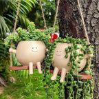 Smiley Face Hanging Planter - Whimsical Indoor & Outdoor Plant Holder 0
