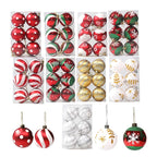 Snowflake Christmas Baubles Set - Elegant 6cm Ornaments for Tree Decor 1