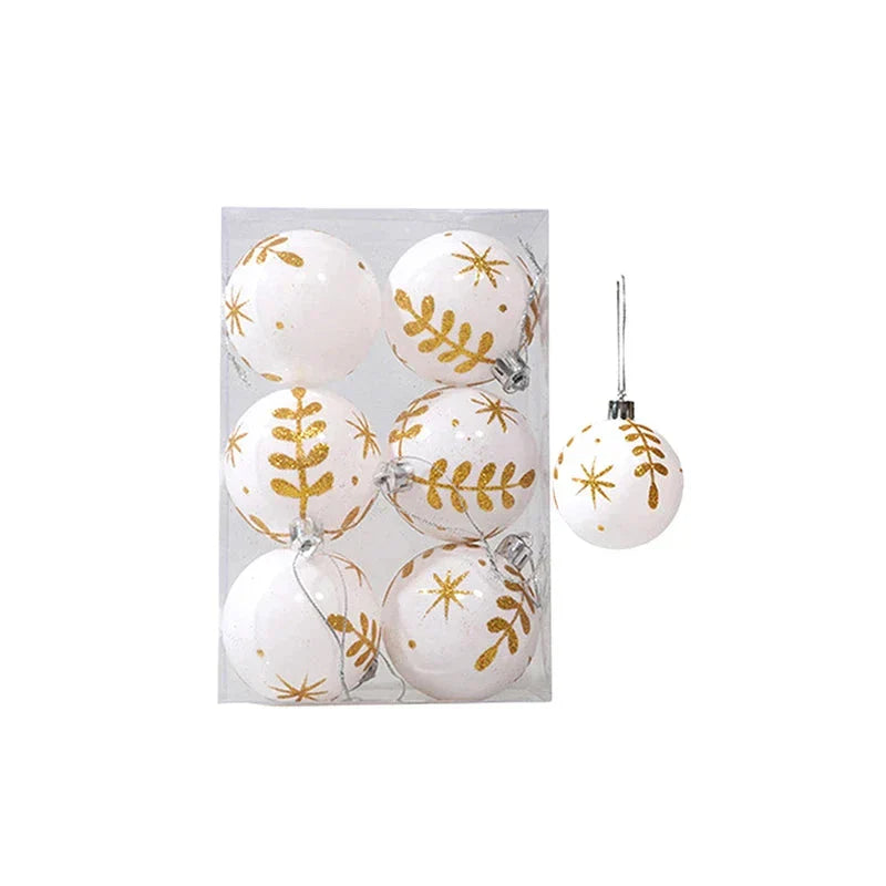 Snowflake Christmas Baubles Set - Elegant 6cm Ornaments for Tree Decor 12