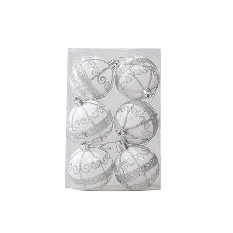 Snowflake Christmas Baubles Set - Elegant 6cm Ornaments for Tree Decor 15