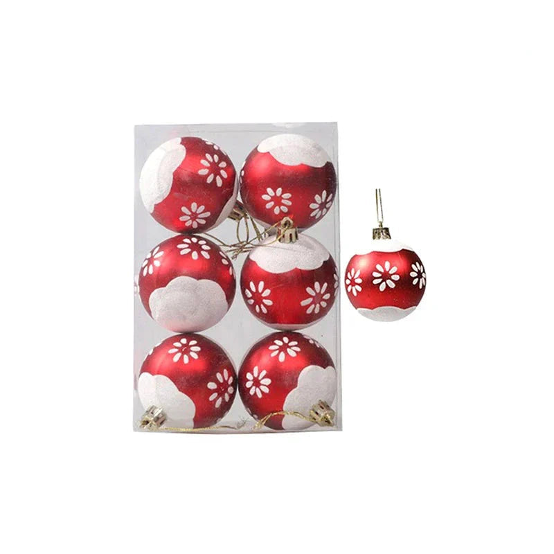 Snowflake Christmas Baubles Set - Elegant 6cm Ornaments for Tree Decor 16