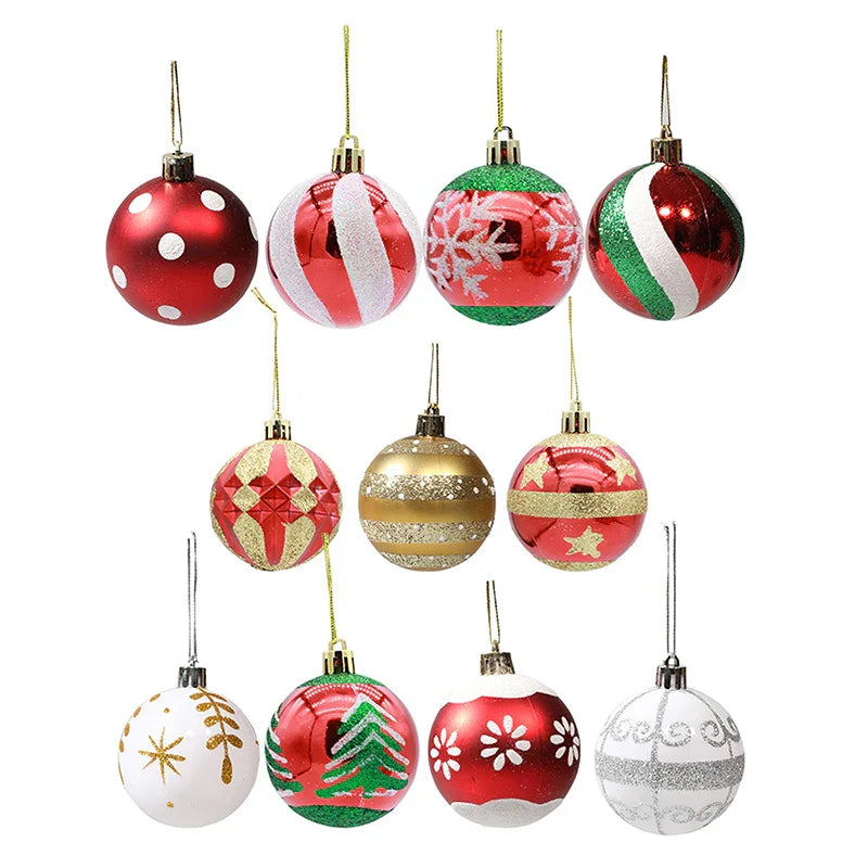 Snowflake Christmas Baubles Set - Elegant 6cm Ornaments for Tree Decor 2