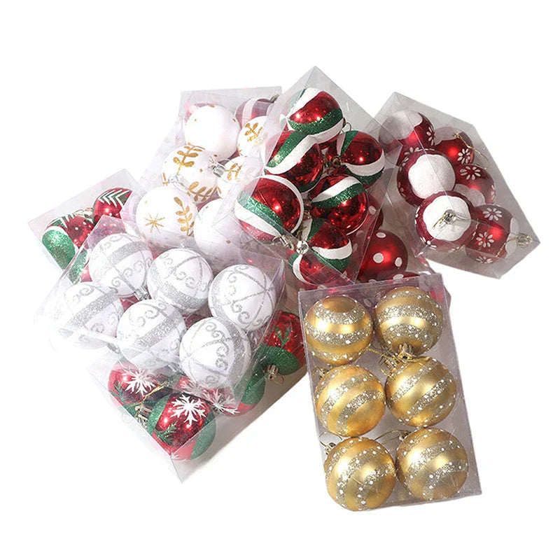 Snowflake Christmas Baubles Set - Elegant 6cm Ornaments for Tree Decor 5