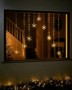 Snowflake Curtain Lights, 336 Warm White LEDs, Static Illumination, Winter Decor 1