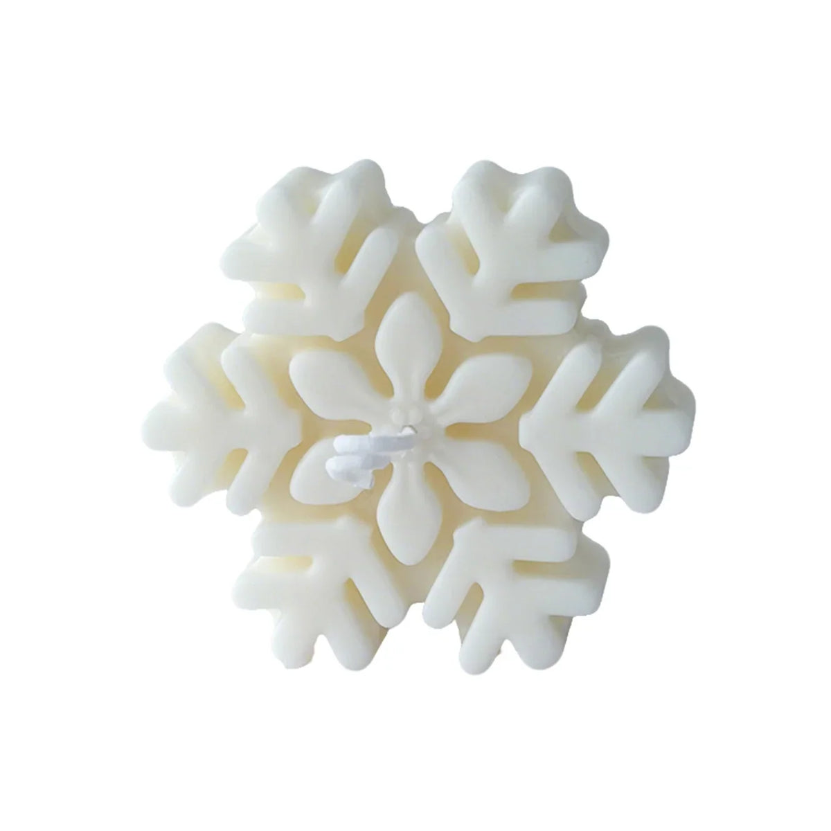 Snowflake Decorative Candle – Intricate Winter Design, Long-Lasting Burn, 6.5cm White Home Accent 0
