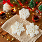 Snowflake Decorative Candle – Intricate Winter Design, Long-Lasting Burn, 6.5cm White Home Accent 1