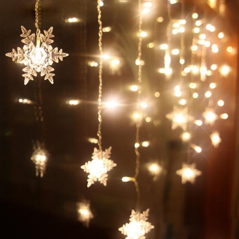 Snowflake Hanging Lights - 16 LED Snowflakes with 8 Modes, Indoor/Outdoor 0