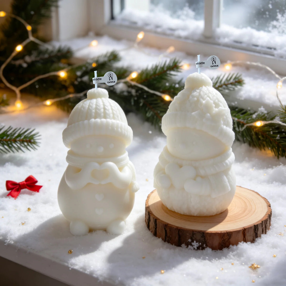 Winter Snowman Candle Wax Ornament for Christmas Decor 5
