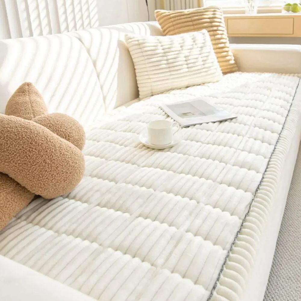 Sofa Cover Ultra Plush Fabric Non Slip Machine Washable Universal Fit Sofa Protector 04