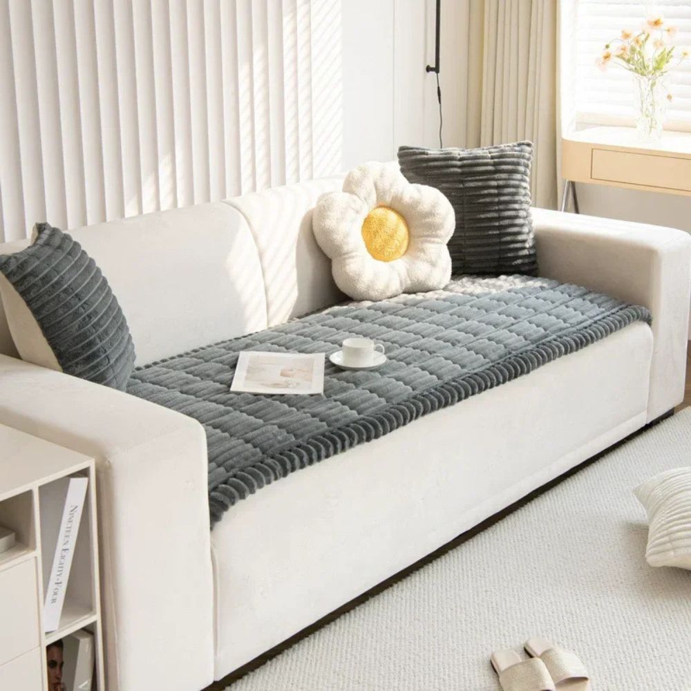 Sofa Cover Ultra Plush Fabric Non Slip Machine Washable Universal Fit Sofa Protector 05