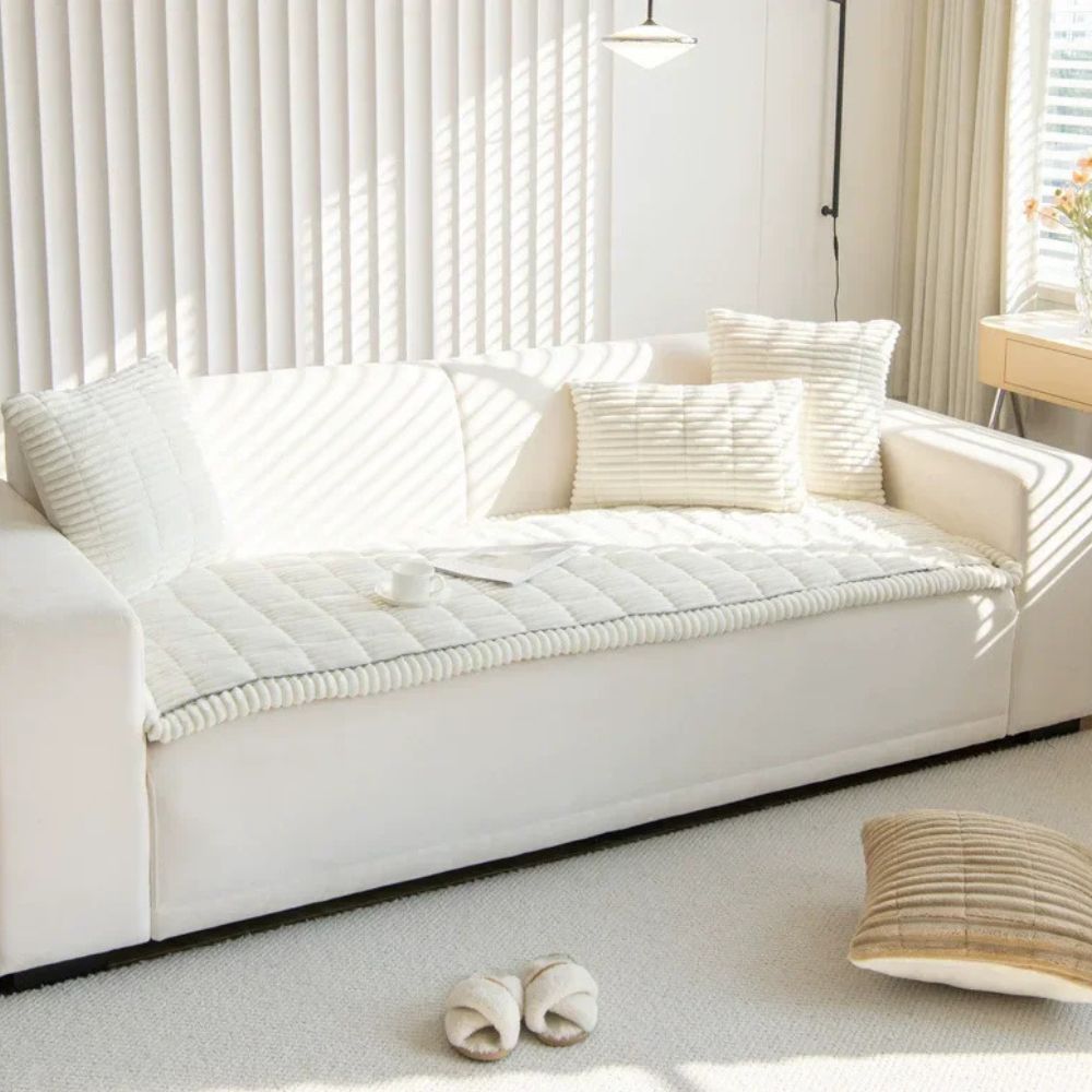 Sofa Cover Ultra Plush Fabric Non Slip Machine Washable Universal Fit Sofa Protector 06