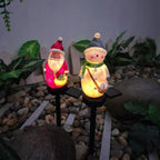 Solar-Powered LED Outdoor Santa Snowman Garden Decoration – Waterproof Art Deco Ornament for Festive Outdoor Christmas Decorations 0
