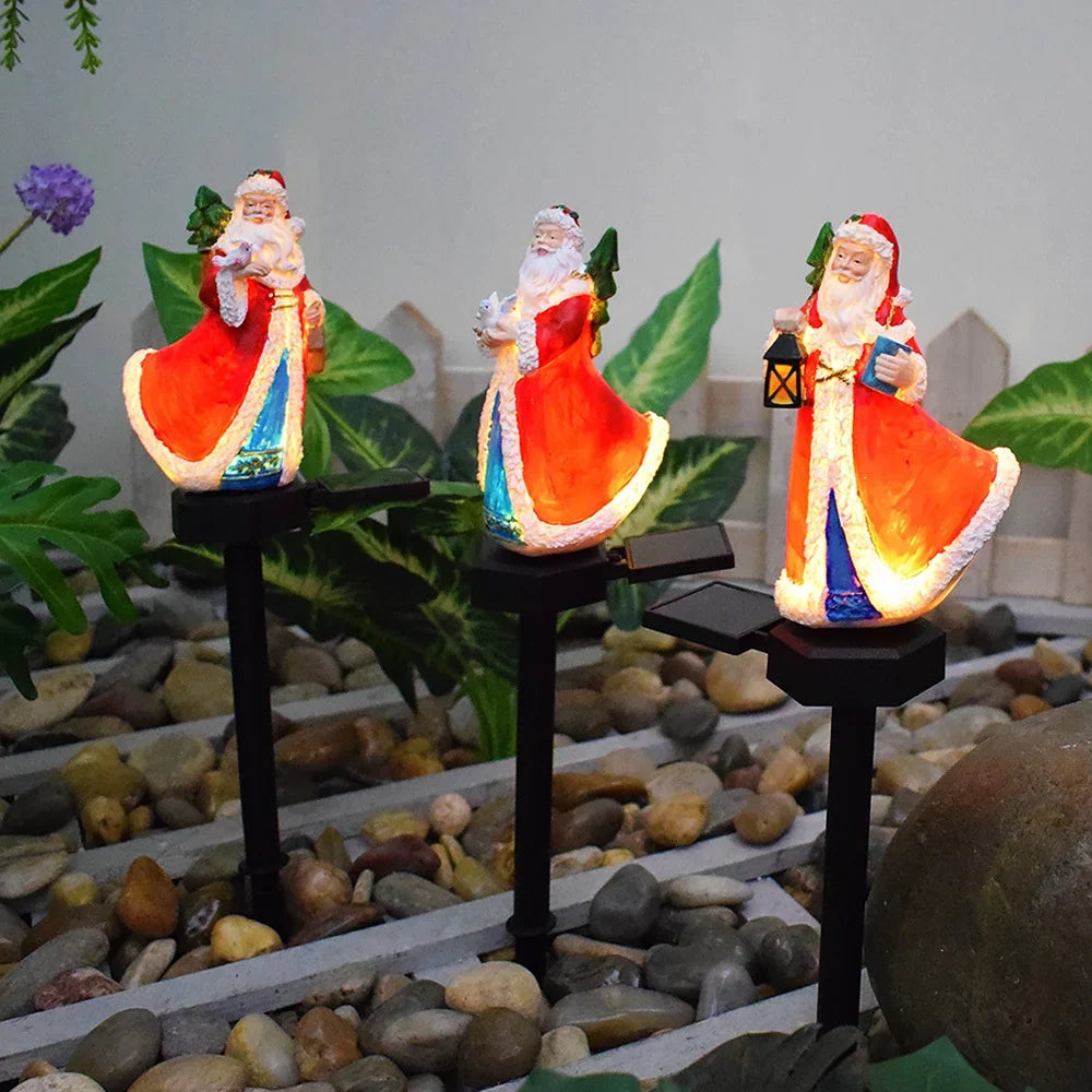 Solar-Powered LED Outdoor Santa Snowman Garden Decoration – Waterproof Art Deco Ornament for Festive Outdoor Christmas Decorations 3