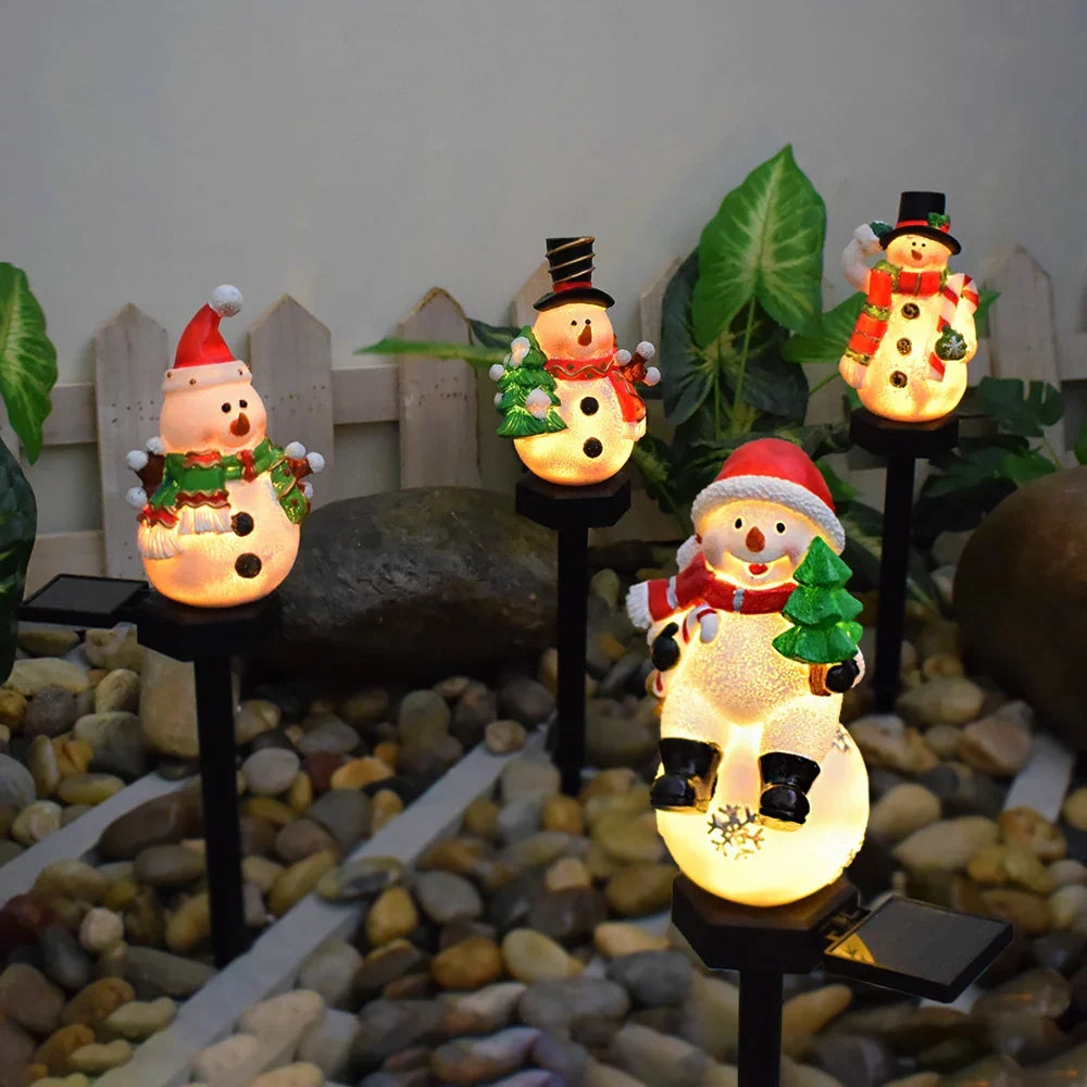Solar-Powered LED Outdoor Santa Snowman Garden Decoration – Waterproof Art Deco Ornament for Festive Outdoor Christmas Decorations 4