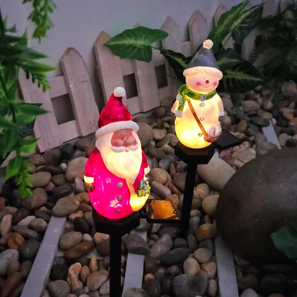 Solar-Powered LED Outdoor Santa Snowman Garden Decoration – Waterproof Art Deco Ornament for Festive Outdoor Christmas Decorations 5