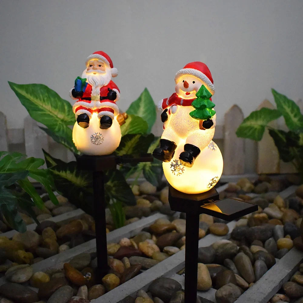 Solar-Powered LED Outdoor Santa Snowman Garden Decoration – Waterproof Art Deco Ornament for Festive Outdoor Christmas Decorations 6