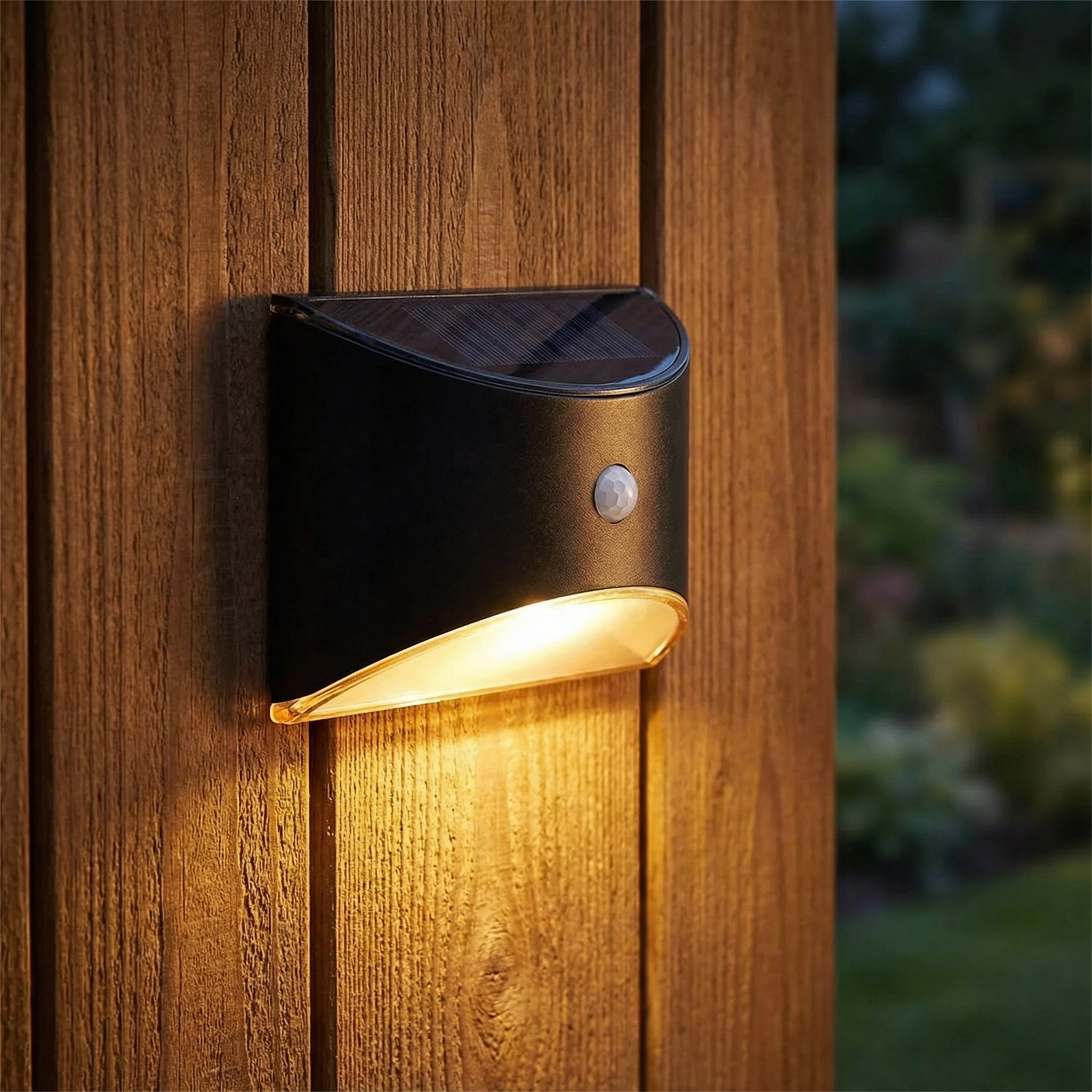 Solar Fence Light - Motion Sensor, Waterproof, Solar Powered Outdoor Safety 0