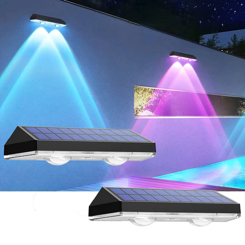 Solar Fence Lights - 8 Color Modes, 12-Hour Runtime, Waterproof 0