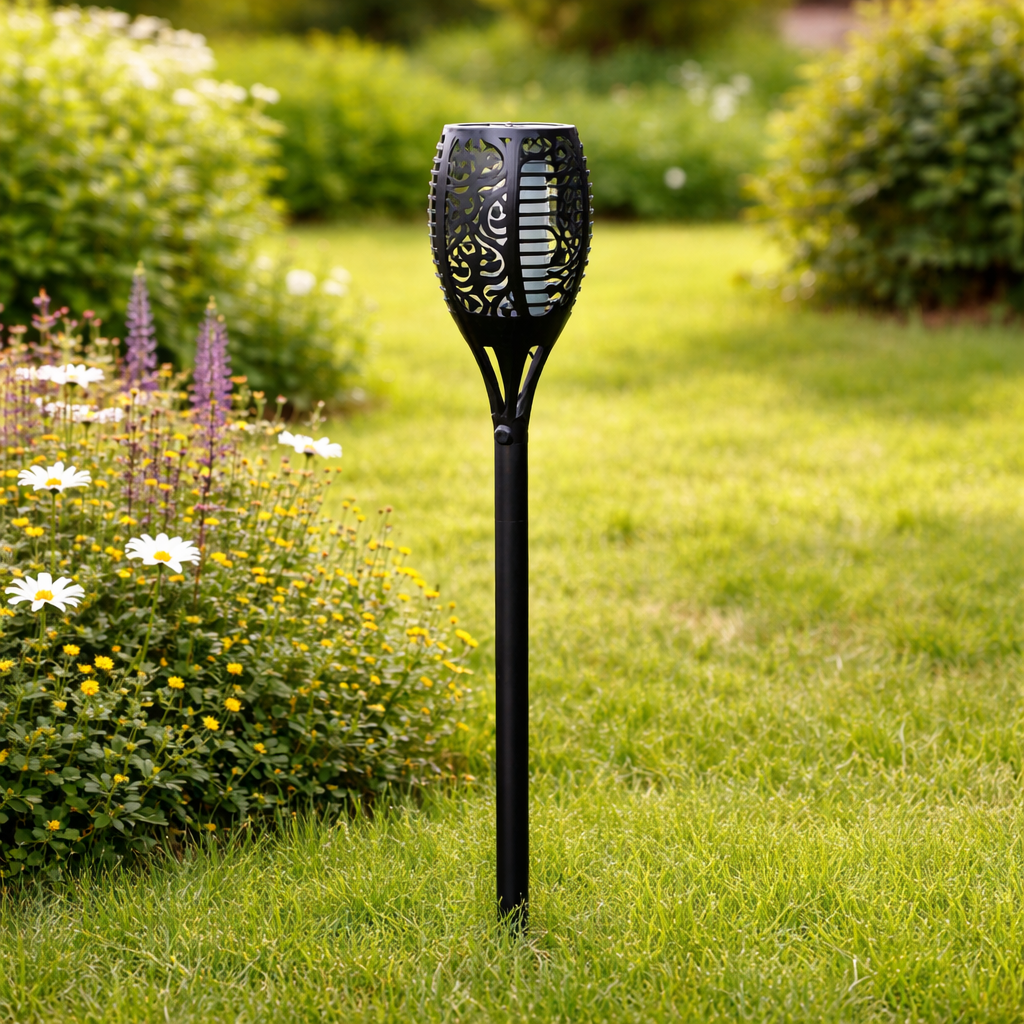Solar Flame Torch Lights - Elegant Outdoor Lighting with Flickering Effect 1